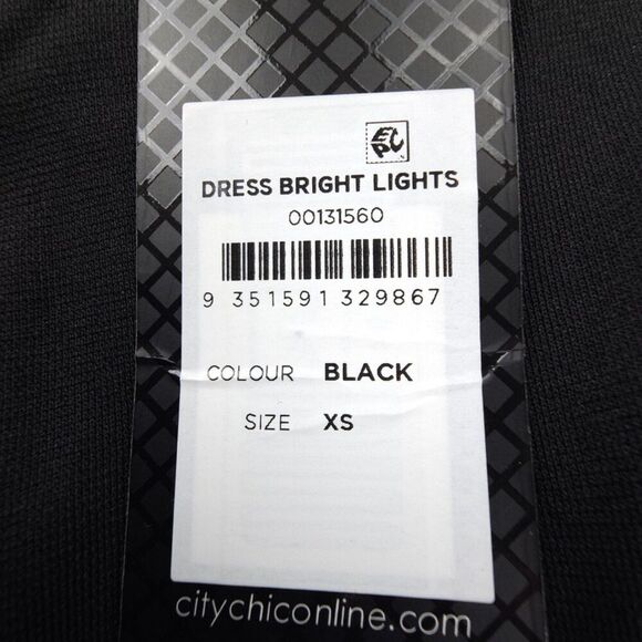 NWT City Chic Bright Lights Dress Sequin Embellished Geometric Black Plus 14 - Picture 8 of 8